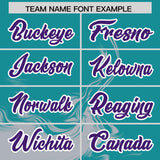 Custom Aqua Gray Personalized Ink Pattern Authentic Baseball Jersey