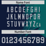 Custom Aqua Navy Personalized Ink Pattern Authentic Baseball Jersey