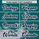 Custom Aqua Gray Personalized Ink Pattern Authentic Baseball Jersey