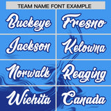 Custom Powder Blue Royal Personalized Ink Pattern Authentic Baseball Jersey
