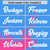 Custom Powder Blue Pink Personalized Ink Pattern Authentic Baseball Jersey