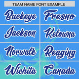 Custom Powder Blue Bright Green Personalized Ink Pattern Authentic Baseball Jersey
