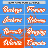 Custom Powder Blue Orange Personalized Ink Pattern Authentic Baseball Jersey