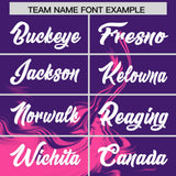 Custom Purple Pink Personalized Ink Pattern Authentic Baseball Jersey