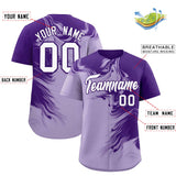 Custom Purple Light Purple Personalized Ink Pattern Authentic Baseball Jersey
