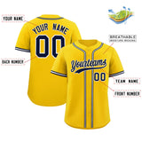 Custom Gold Classic Style Authentic Baseball Jersey