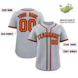 Custom Gray Classic Style Authentic Baseball Jersey