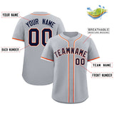 Custom Gray Classic Style Authentic Baseball Jersey