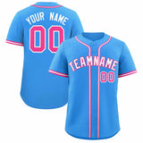 Custom Powder Blue Classic Style Authentic Baseball Jersey