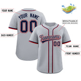 Custom Gray Classic Style Authentic Baseball Jersey