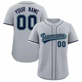 Custom Gray Classic Style Authentic Baseball Jersey