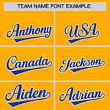 Custom Yellow Classic Style Authentic Baseball Jersey