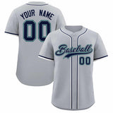 Custom Gray Classic Style Authentic Baseball Jersey