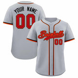 Custom Gray Classic Style Authentic Baseball Jersey