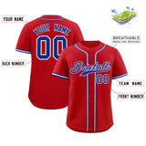 Custom Red Classic Style Authentic Baseball Jersey