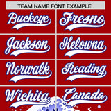 Custom Red Wave Graffiti Pattern Authentic Baseball Jersey