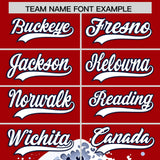 Custom Red Wave Graffiti Pattern Authentic Baseball Jersey