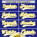 Custom Royal Wave Graffiti Pattern Authentic Baseball Jersey
