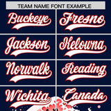 Custom Navy Wave Graffiti Pattern Authentic Baseball Jersey