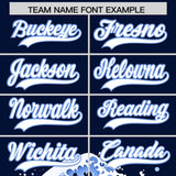Custom Navy Wave Graffiti Pattern Authentic Baseball Jersey