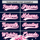 Custom Navy Wave Graffiti Pattern Authentic Baseball Jersey