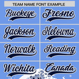 Custom Light Blue Wave Graffiti Pattern Authentic Baseball Jersey