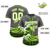 Custom Gray Wave Graffiti Pattern Authentic Baseball Jersey