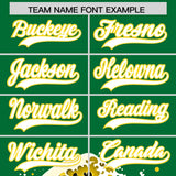 Custom Kelly Green Wave Graffiti Pattern Authentic Baseball Jersey