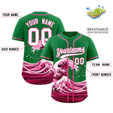Custom Kelly Green Wave Graffiti Pattern Authentic Baseball Jersey