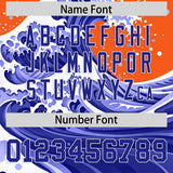 Custom Orange Wave Graffiti Pattern Authentic Baseball Jersey