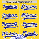 Custom Gold Wave Graffiti Pattern Authentic Baseball Jersey