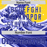 Custom Gold Wave Graffiti Pattern Authentic Baseball Jersey