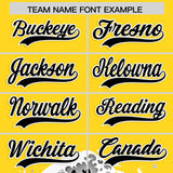 Custom Gold Wave Graffiti Pattern Authentic Baseball Jersey