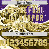 Custom Purple Wave Graffiti Pattern Authentic Baseball Jersey
