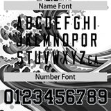 Custom White Wave Graffiti Pattern Authentic Baseball Jersey
