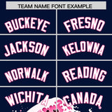 Custom Navy Wave Graffiti Pattern Authentic Baseball Jersey