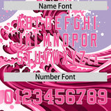 Custom Light Purple Wave Graffiti Pattern Authentic Baseball Jersey