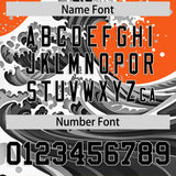 Custom Orange Wave Graffiti Pattern Authentic Baseball Jersey