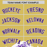 Custom Old Gold Wave Graffiti Pattern Authentic Baseball Jersey