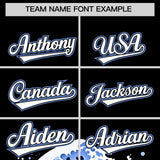 Custom Black Wave Graffiti Pattern Authentic Baseball Jersey