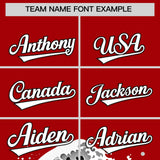 Custom Red Wave Graffiti Pattern Authentic Baseball Jersey