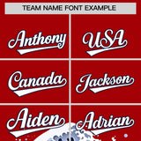 Custom Red Wave Graffiti Pattern Authentic Baseball Jersey