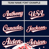 Custom Navy Wave Graffiti Pattern Authentic Baseball Jersey