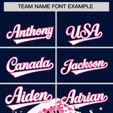 Custom Navy Wave Graffiti Pattern Authentic Baseball Jersey
