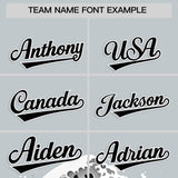 Custom Silver Wave Graffiti Pattern Authentic Baseball Jersey
