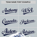 Custom Silver Wave Graffiti Pattern Authentic Baseball Jersey