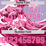 Custom Light Purple Wave Graffiti Pattern Authentic Baseball Jersey