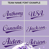 Custom Light Purple Wave Graffiti Pattern Authentic Baseball Jersey