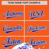 Custom Orange Wave Graffiti Pattern Authentic Baseball Jersey