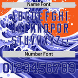 Custom Orange Wave Graffiti Pattern Authentic Baseball Jersey